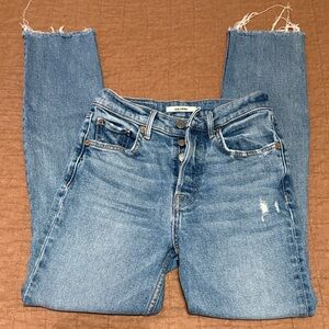 GRLFRND Women's Straight Leg Jeans - Medium Blue